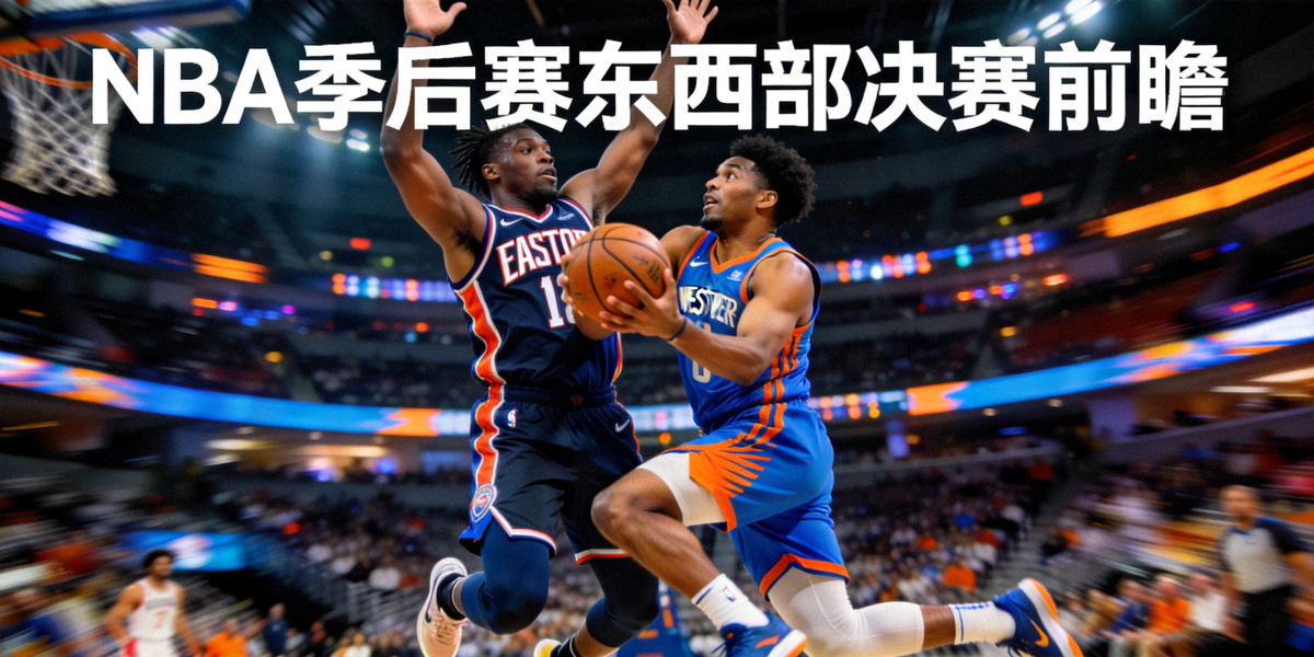 NBA季后赛东西部决赛前瞻 - 篮球运动员空中对抗的激烈场面
